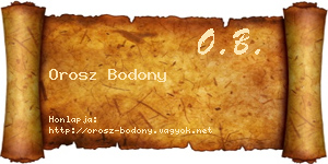 Orosz Bodony névjegykártya